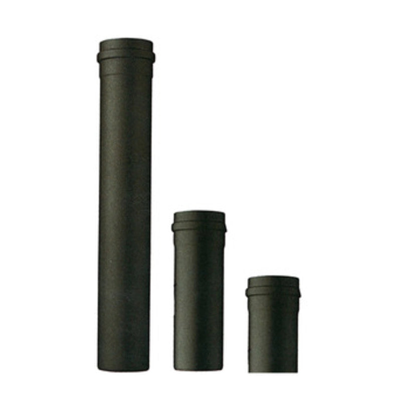 TUBO PER STUFA A PELLET H  25 CM D 12 CM NERO OPACO- 1,0 pz