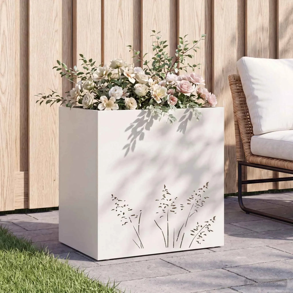 Vaso da giardino Bianco 50 x 30 x 49 cm 8005808