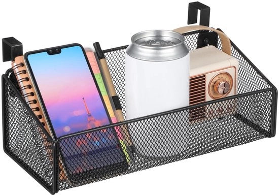 Organizzatore da Parete per Camera da Letto - Raccoglitore Multifunzionale - Spazievolutivo - Nero - Adatto per Letto e Letto a Soppalco