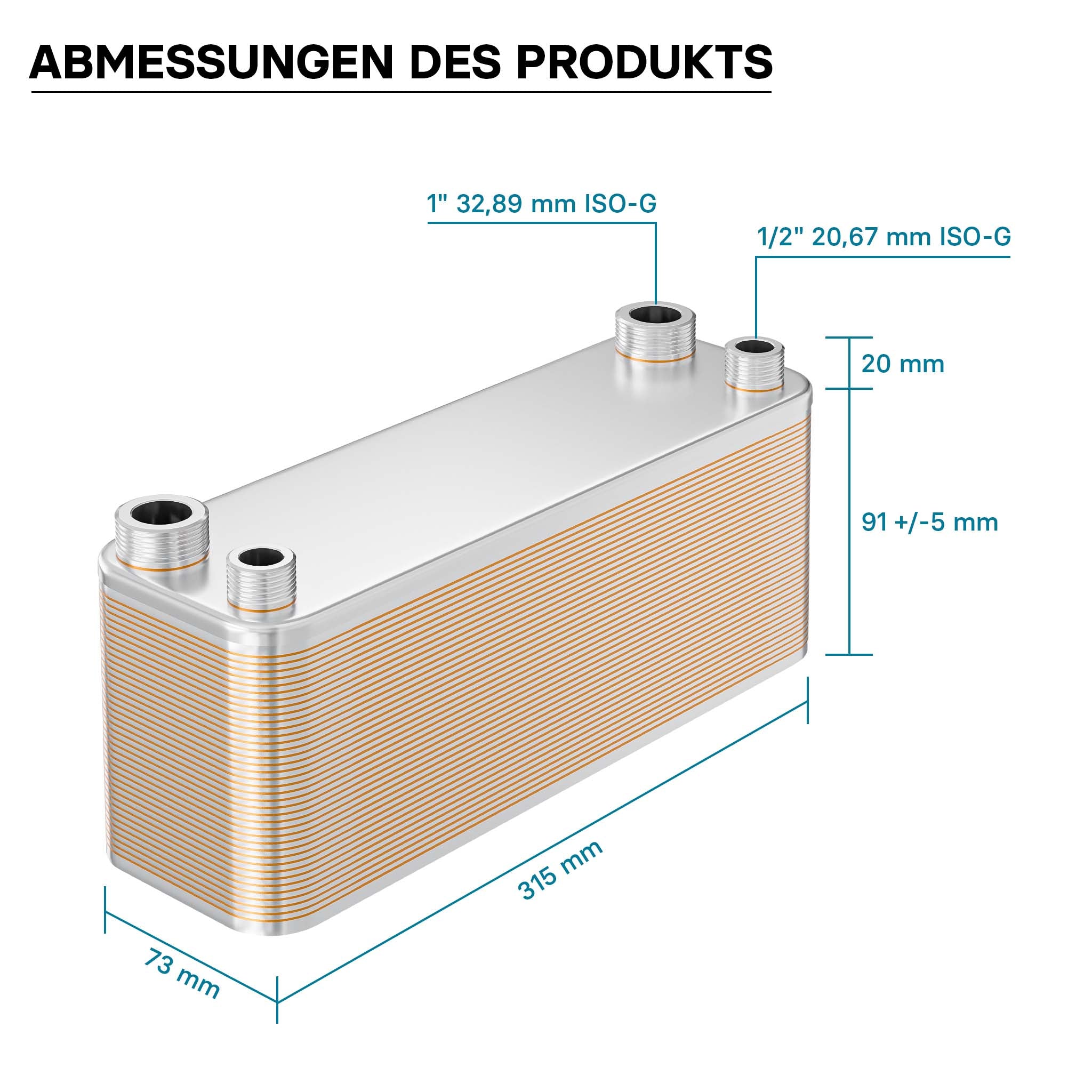 Scambiatore a piastre saldobrasate in acciaio inox, 40 piastre, max 165 kW
