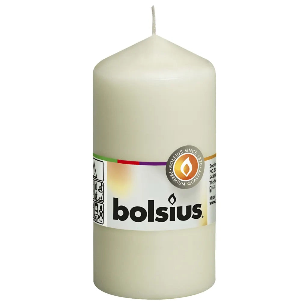 Bolsius Candele Moccoli 10 pz 120x58 mm Avorio 428076