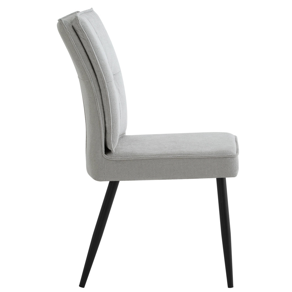Set di 2 sedie da pranzo con rivestimento in ciniglia a motivo pied de poule e gambe in metallo nero grigio chiaro