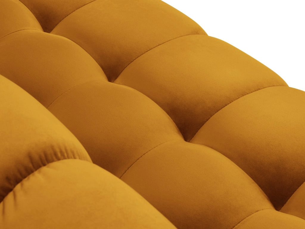 Cosmopolitan Design - Divano angolare sinistro "Bali" 5 posti in velluto giallo 