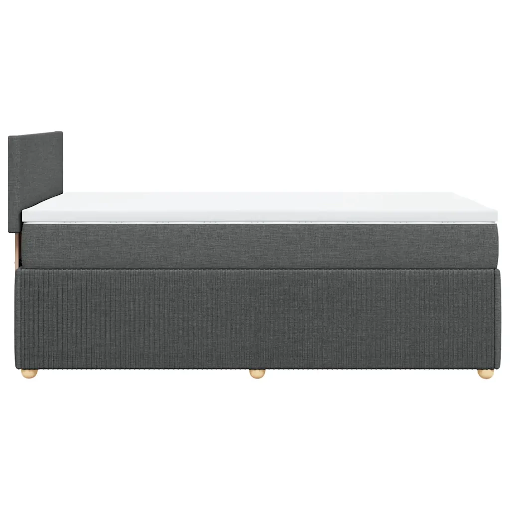 Giroletto a Molle con Materasso Grigio Scuro 90x190 cm Tessuto