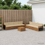 Set di divani da esterno 9 pz Naturale e Beige 3383176