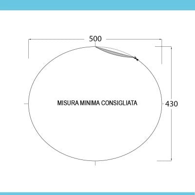 Lavabo da incasso soprapiano ovale 56x47,5 cm in ceramica lucida