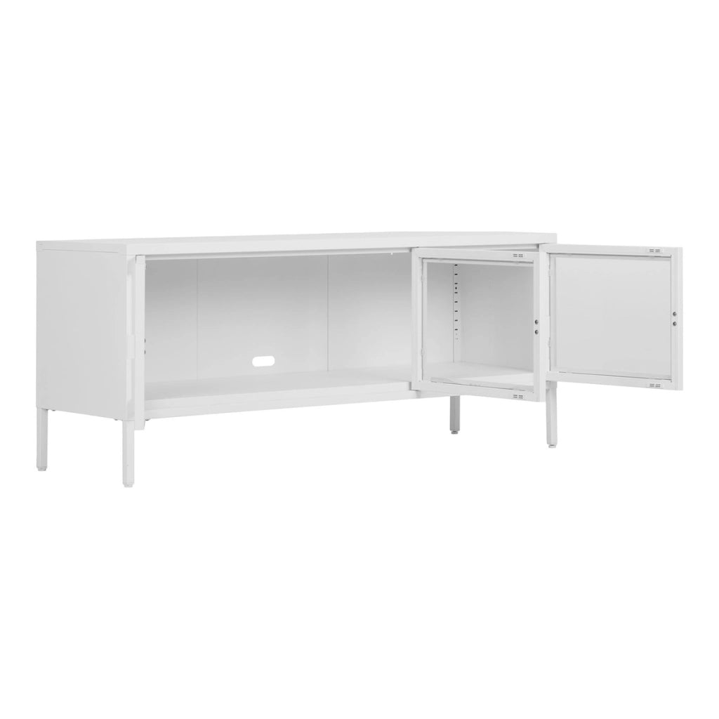 Mobile Porta TV Brisbane, Bianco, Metallo, 40x130x55 cm