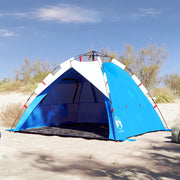 Tenda da Spiaggia 3 Persone-Tenda da campeggio Azzurro Rilascio Rapido Impermeabile 987789