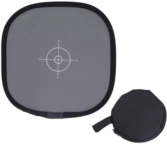 Carta di controllo della luce 30 cm - Doppia faccia grigia/bianca - Portatile/ripiegabile - Leggero - Precisione della esposizione - Riflettore fotografico