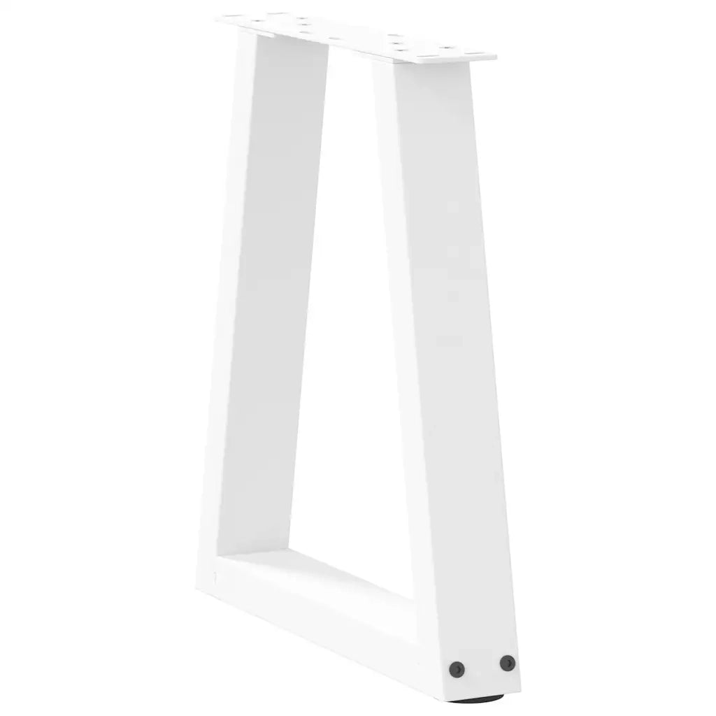 Gambe per Tavolino da Caffè a Forma di V 2 pz Bianche 38x(42-43,3) cm Acciaio 4012545