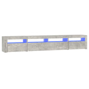 Mobile TV | Armadietto TV | Mobile Porta TV con Luci LED Grigio Cemento 240x35x40 cm