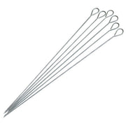 Set Confezione di 6 Spiedini in Acciaio per Barbecue Bbq Lunghezza 35 Cm