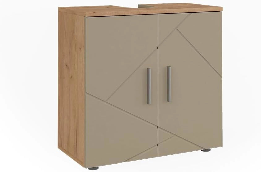Mobile sottolavabo per bagno Irma, Quercia dorata, 60 x 59 cm