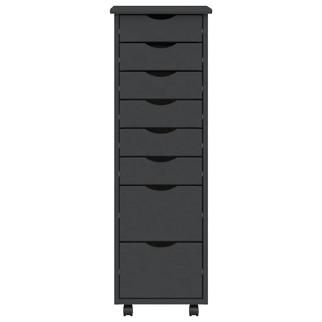 Mobiletto con cassetti e ruote pratico design moderno stile ufficio 34 x 39 x 103 cm realizzato in legno di pino grigio 02_0047164