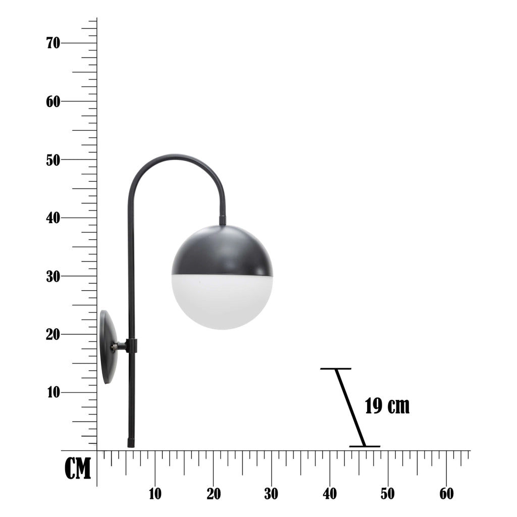 Haines, Lampada da Parete Necessaria 1 Lampadina, Nero