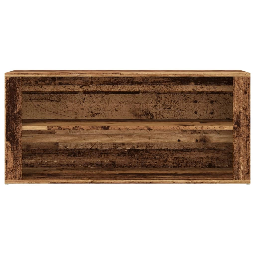 Panca portascarpe/stivali cassettiera scaffale mobiletto portaoggetti per ingresso legno di recupero 100 x 35 x 45 cm legno ingegnerizzato marrone 02_0023011