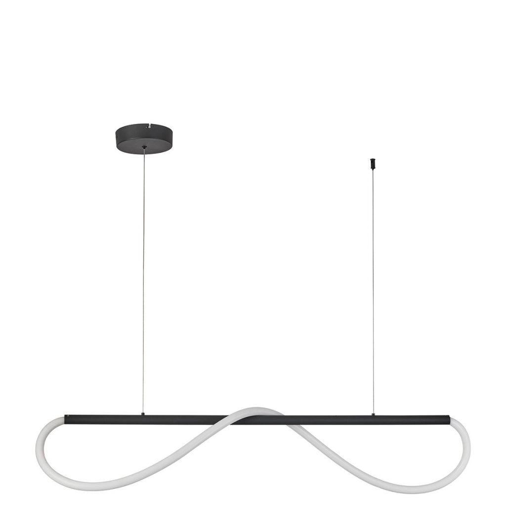 Lampada sospensione lineare 100cm nera LED 24W 4000K