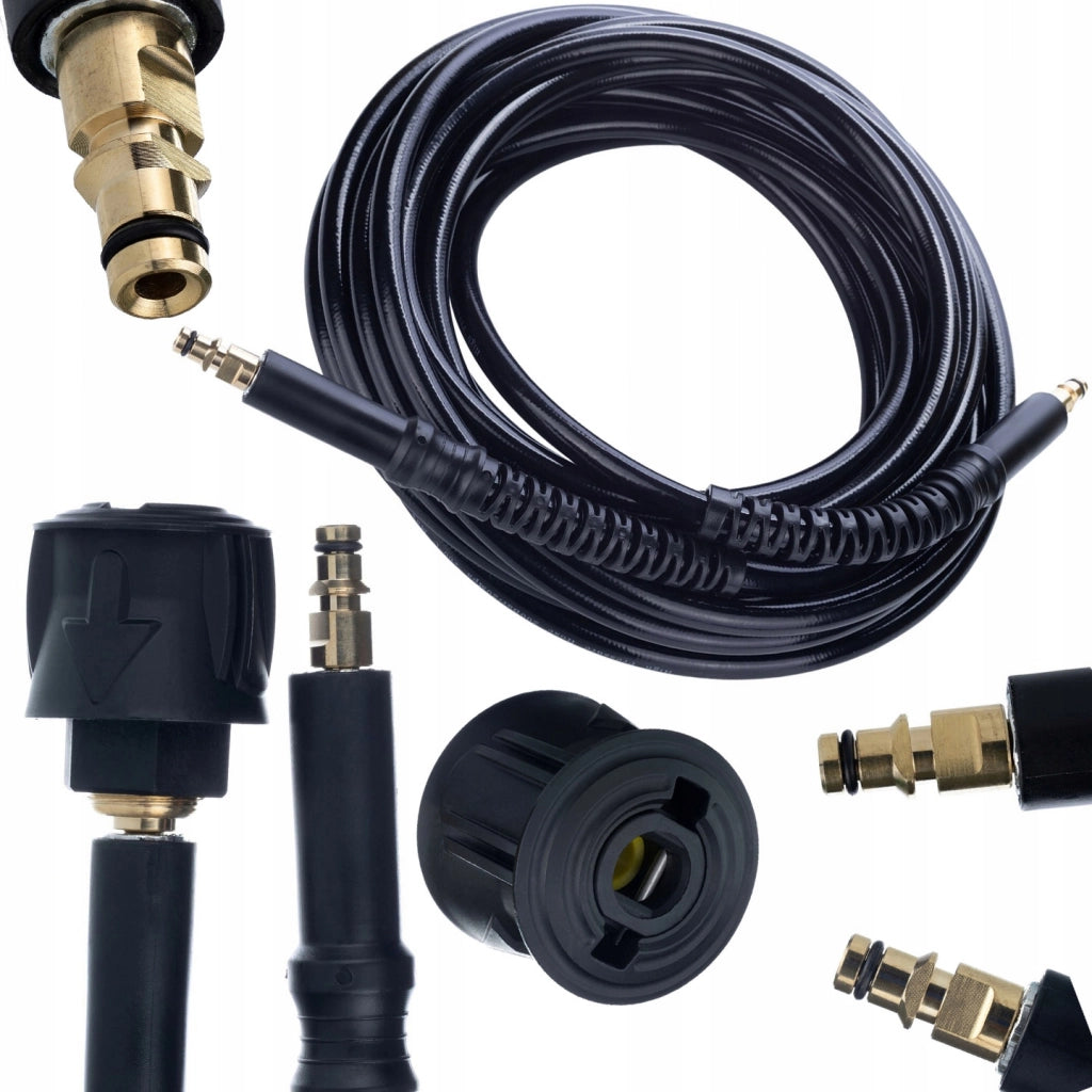 Tubo Alta Pressione 10m Click-Click compatibile con Idropulitrice Kärcher K2-K7 – Nylon Resistente, 180 Bar, 60°C