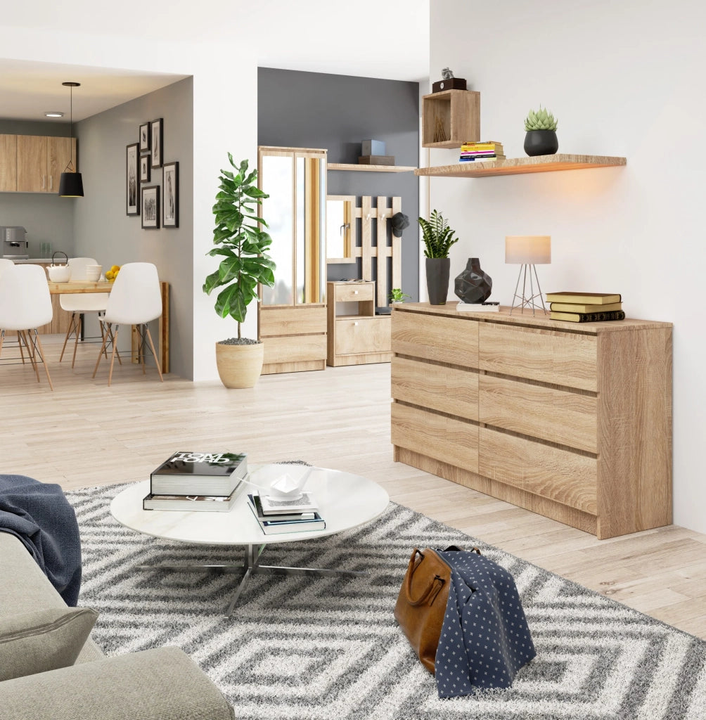 Cassettiera AKORD K140 Sonoma Quercia 138 cm 6 cassetti 138x40x77 cm
