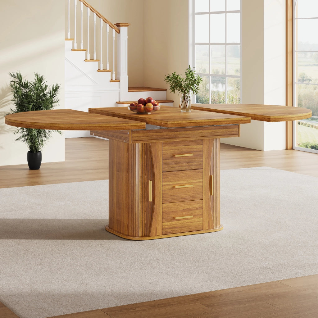 Tavolo da Pranzo Rotondo Allungabile ¨C Xylo ¨C Noce, 118-158 cm, 6 Persone