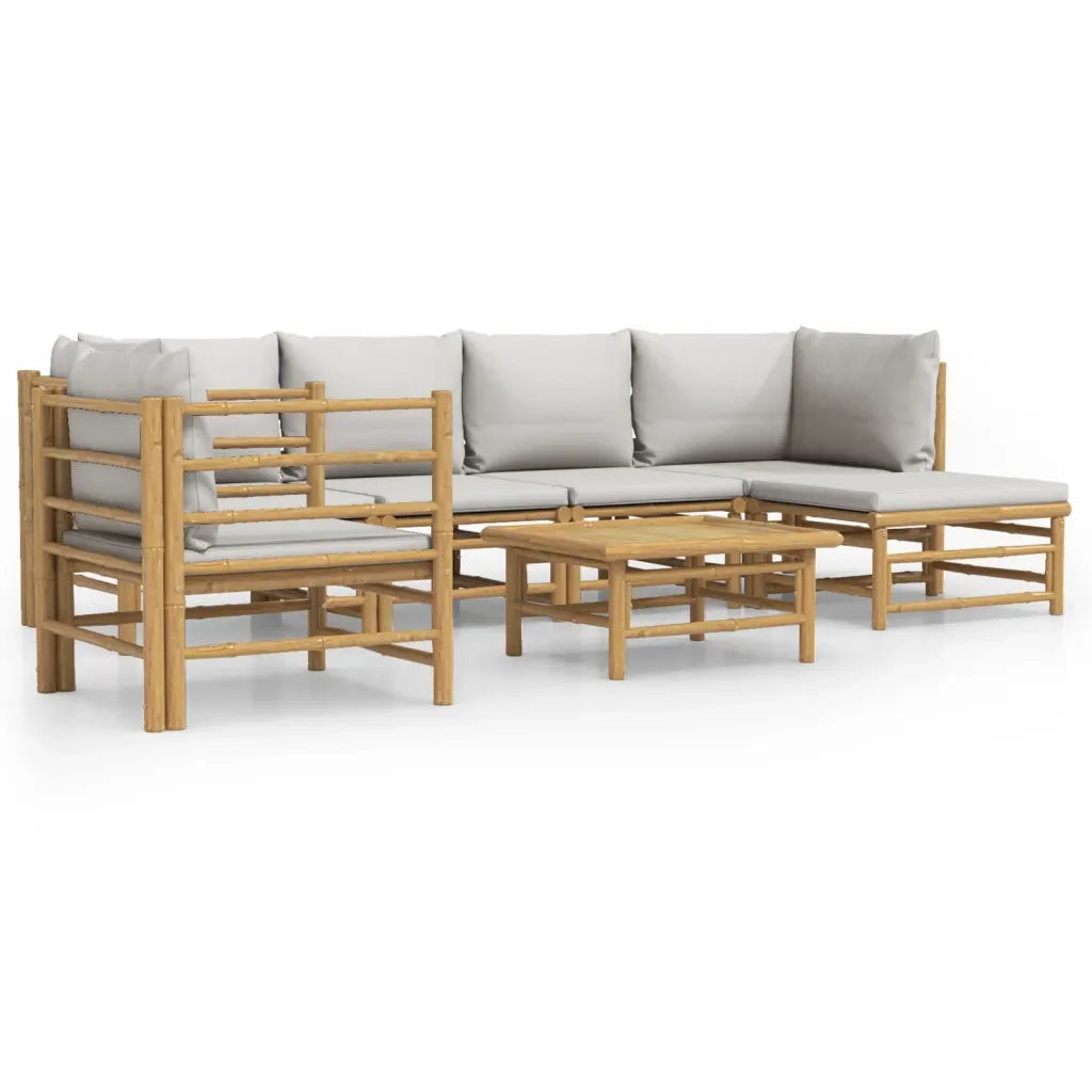 Set Salotto da Giardino 7pz con Cuscini Grigio Chiaro BambÃ¹cod mxl 76320