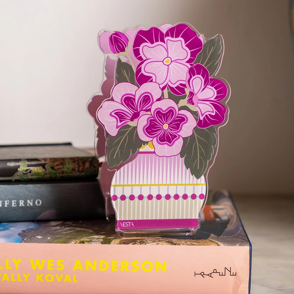 MINI PROFUMATORE PRIMULA  IN CRISTALLO ACRILICO DECORATO FUXIA FRAGRANZA BY CHIARA FIRENZE ANIMA 50ML