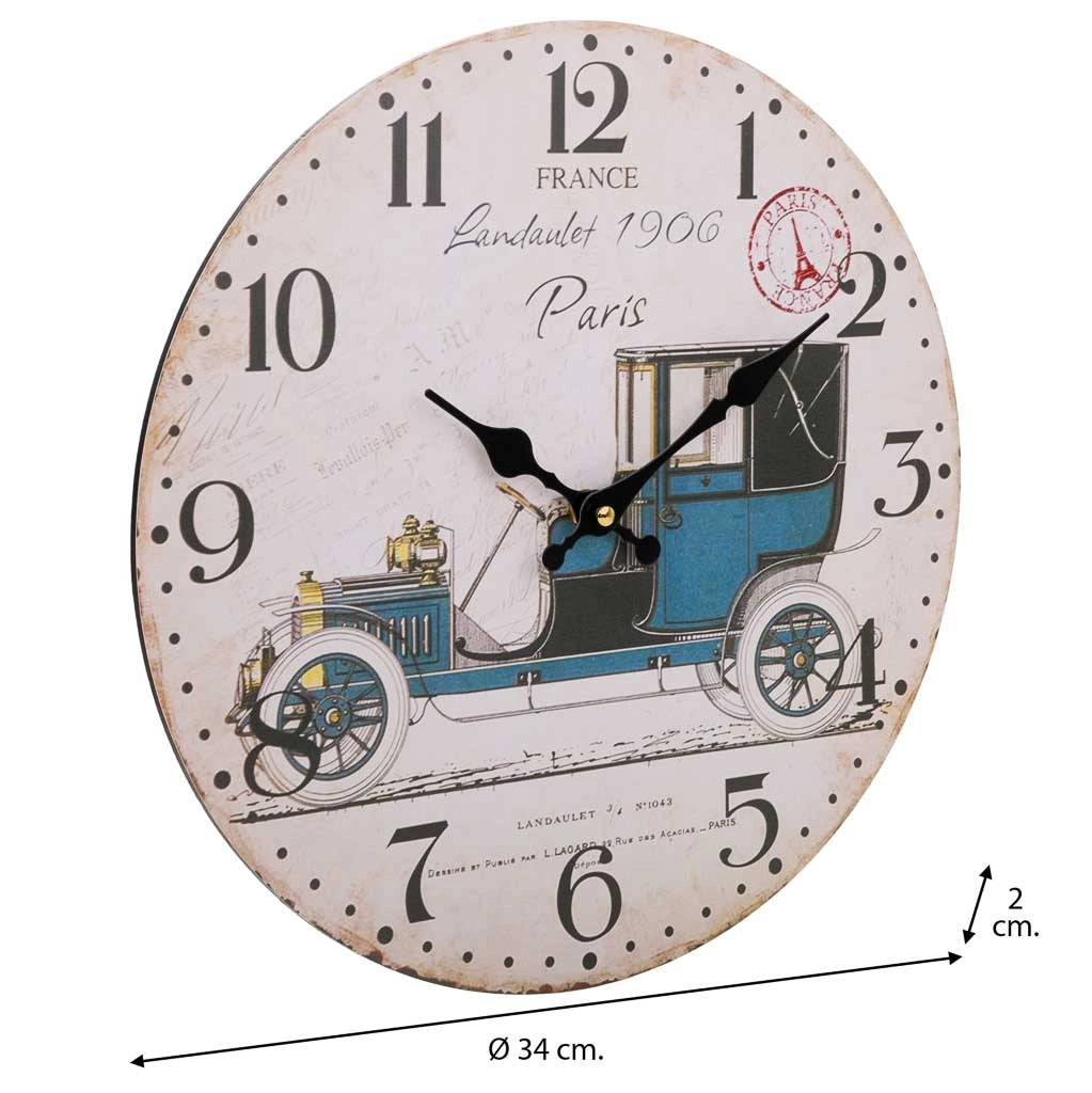 Orologio da parete in legno bianco d34x2h