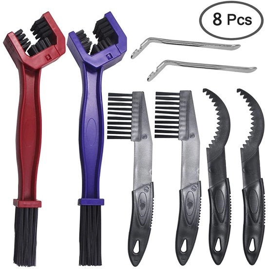 Set di spazzole per catena bicicletta 2 in 1 - Kit di pulizia catena per motori, accessori motori, attrezzatura per pulire catene mountain bike