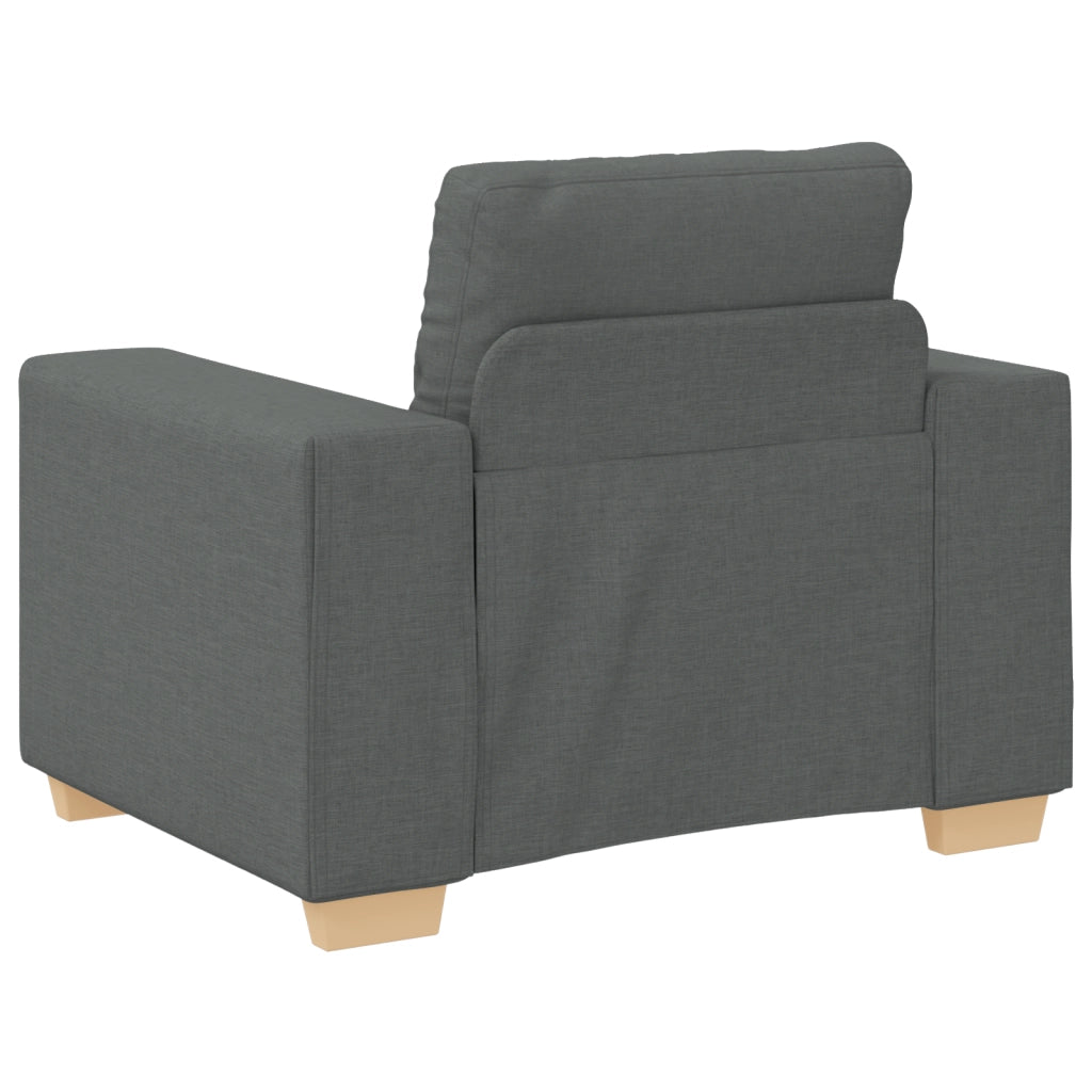 Set divano 3 pezzi grigio scuro con cuscini