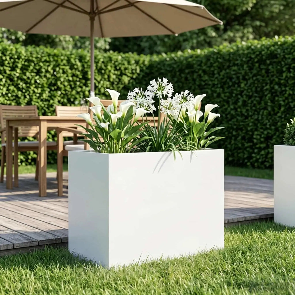 Vaso da giardino Bianco 60 x 40 x 50 cm 8005696