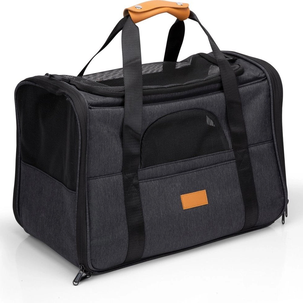 Borsa per Trasporto Animale Pieghevole Trasportino 44x31x34 cm Cuccia e Ciotola