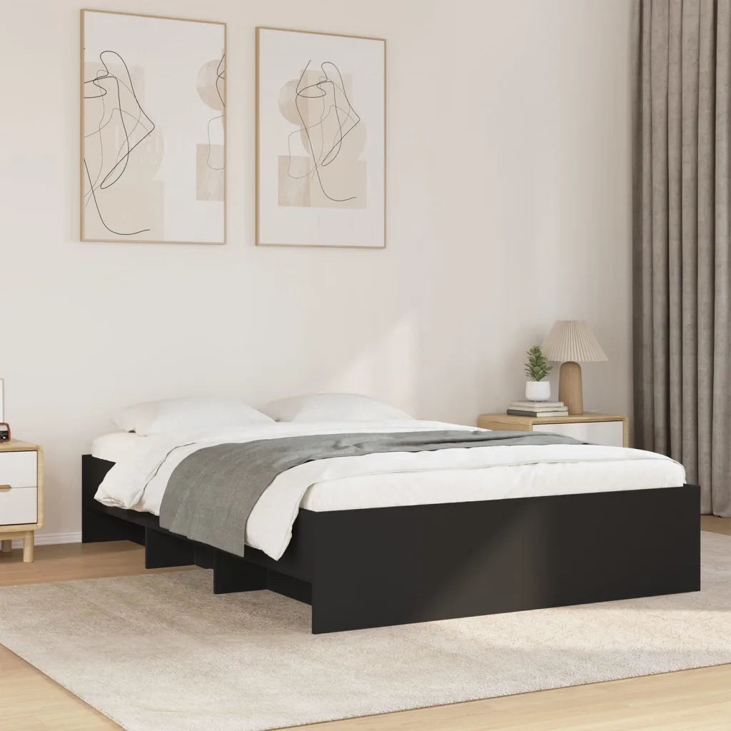 Giroletto-Struttura Letto Nero 140x200 cm in Legno Multistrato 795397