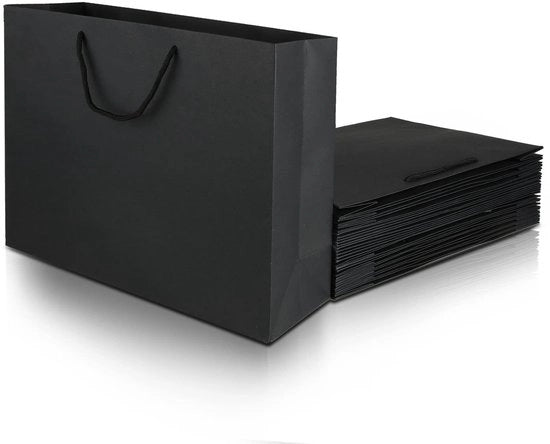 Zaketti regalatori grandi borse di cartone rigide riutilizzabili - 24 pezzi - 40 x 12 x 28 cm - con maniglie - resistenti ai graffi e alle scalfitture - ecocompatibili - Borse regalo