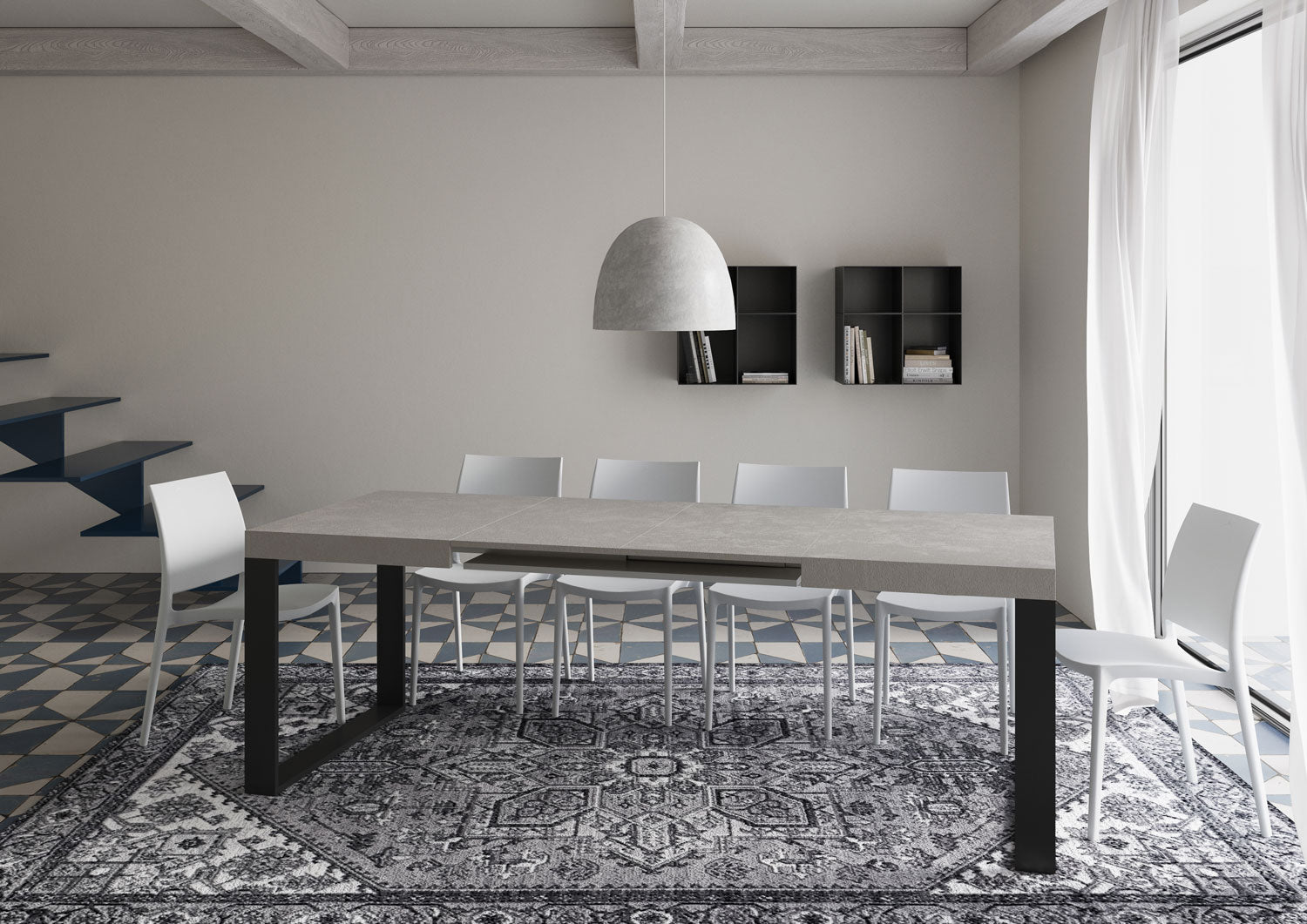 Tavolo Allungabile 120/380x90 cm Tecno Cashmere Gambe Antracite