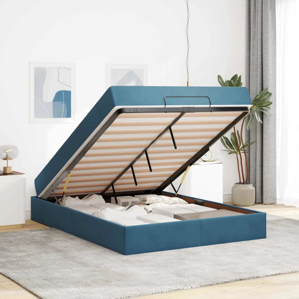 Struttura letto con materasso 2 pcs Blu Velluto 3399574