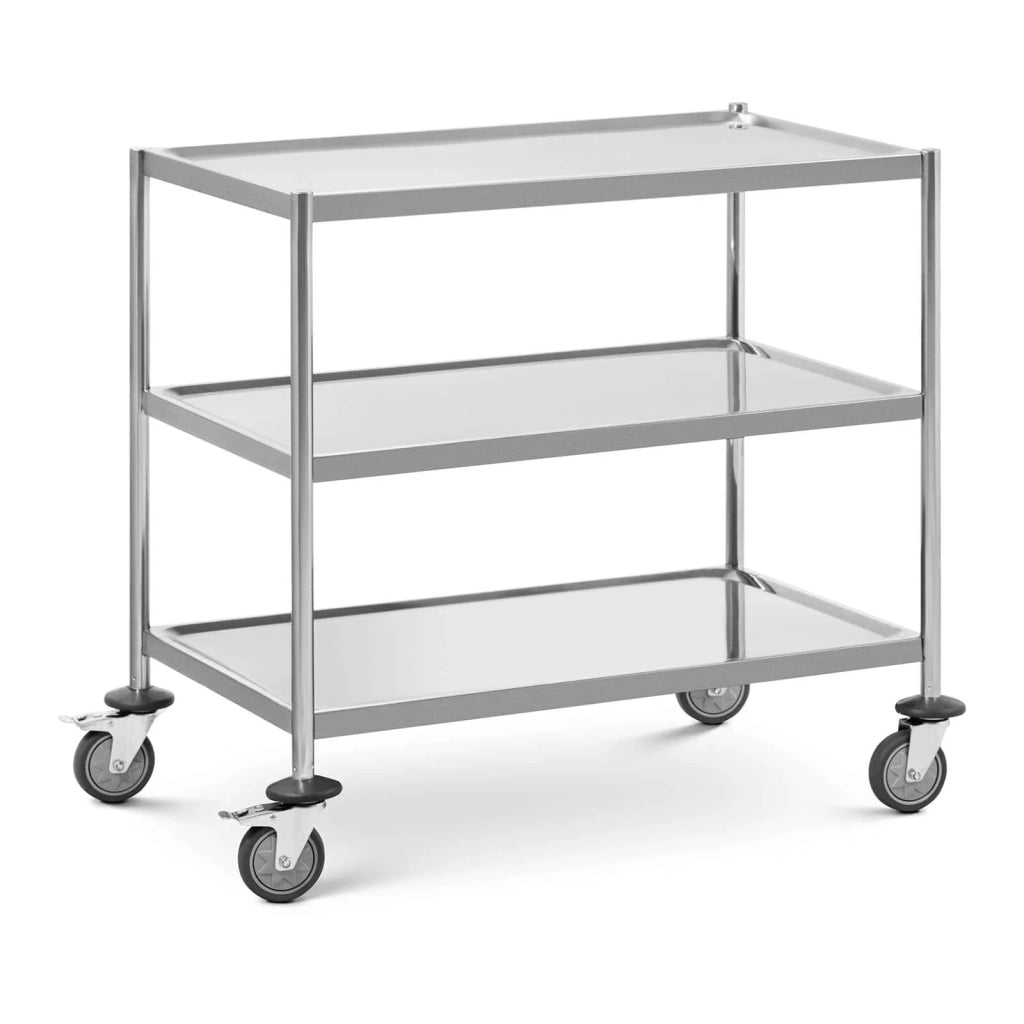 Carrello di servizio 3 teglie fino a 60 kg superficie 82 x 50 cm professionale inox 14_0005032