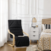 POLTRONA Relax con poggiapiedi regolabile 66,5x94x100 cm Nero