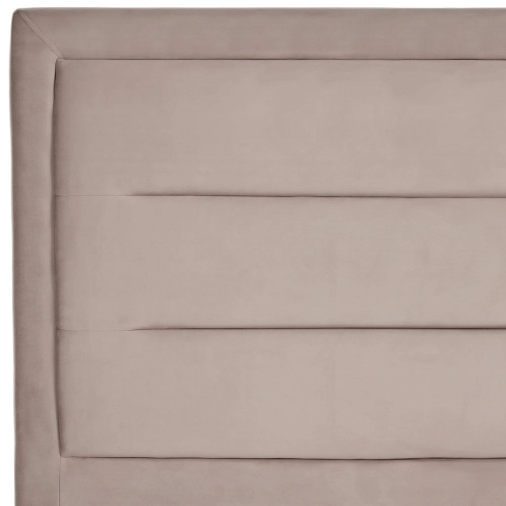 Letto matrimoniale ad acqua in velluto tortora 140 x 200 cm testata imbottita stile moderno