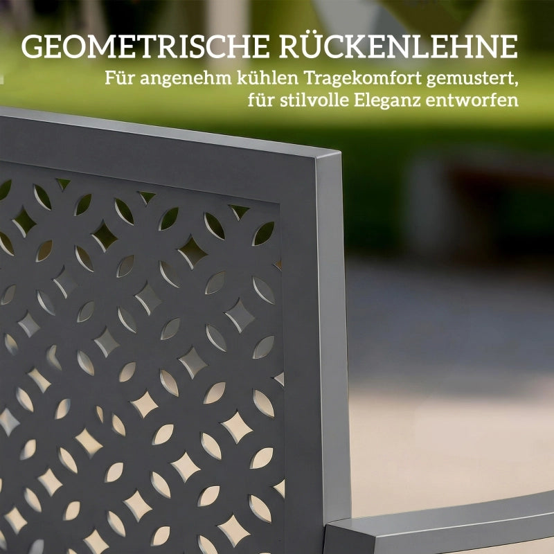 PANCHINA 2 posti in acciaio 127 x 61 x 85 cm grigio scuro
