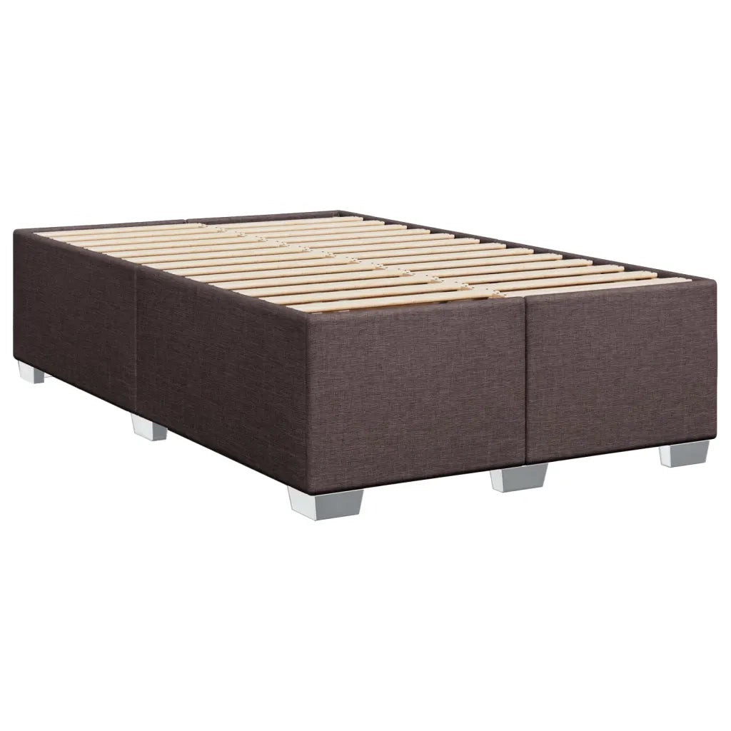 Giroletto a Molle con Materasso Marrone Scuro 120x190cm Tessuto