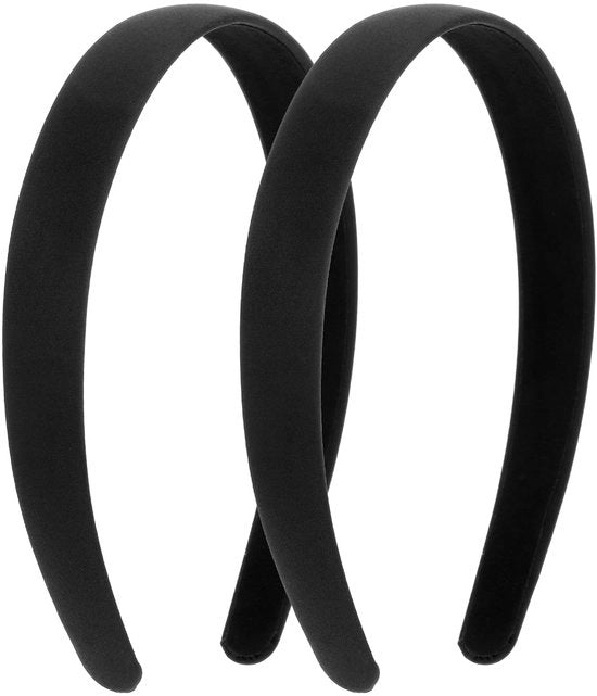 Cinture per capelli 2 pezzi - Cinture per capelli in seta nera - Cinture per capelli elastiche antiscivolo - Cinture per capelli ampie - Adatte per occasioni speciali - 13,5 cm x 11,5 cm - Cintura per capelli