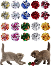 Palla a crinkle per gatti - 20 pezzi, colorata e interattiva