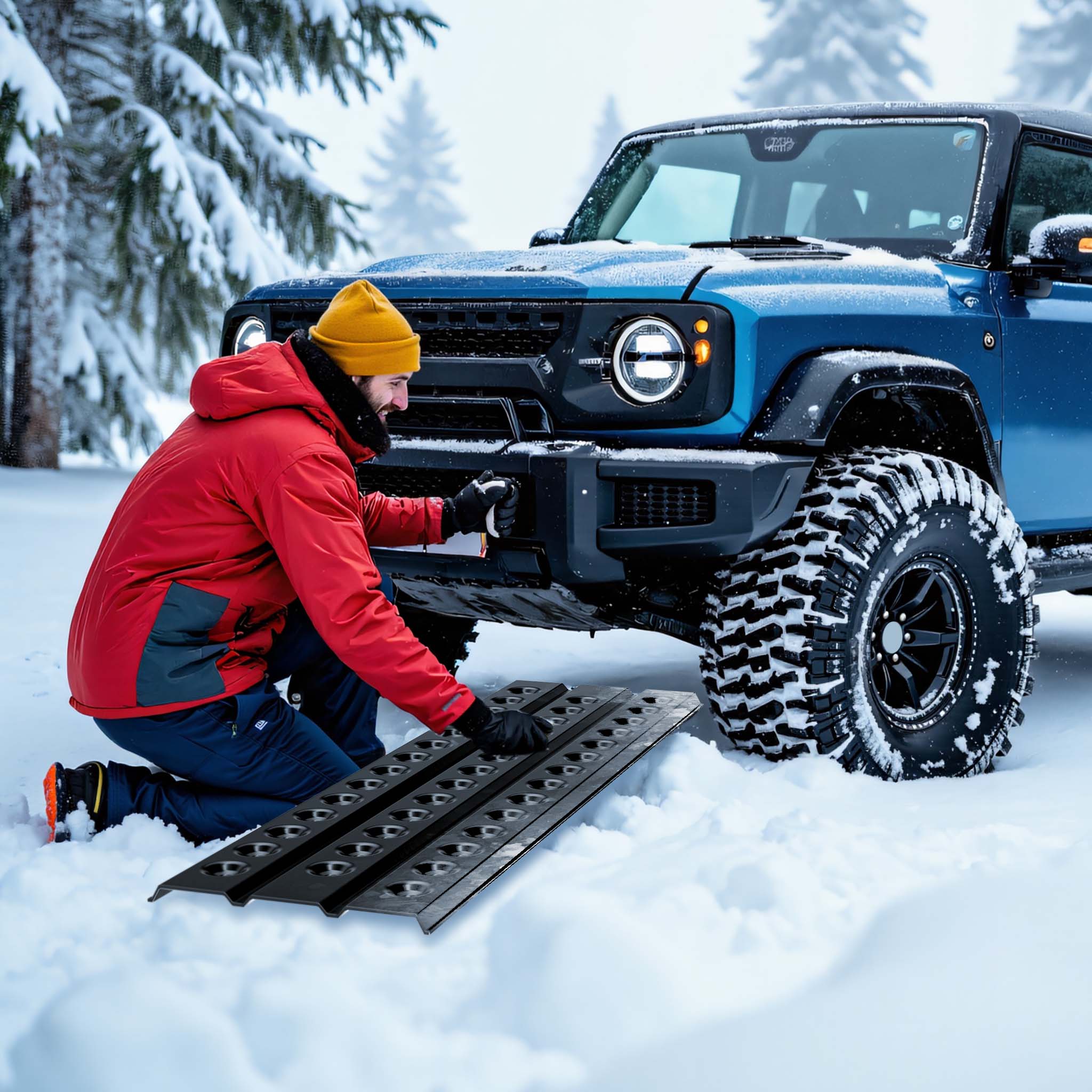 Piastre da sabbia 1 coppia 150x45 cm in alluminio per recupero auto fuoristrada veicoli SUV