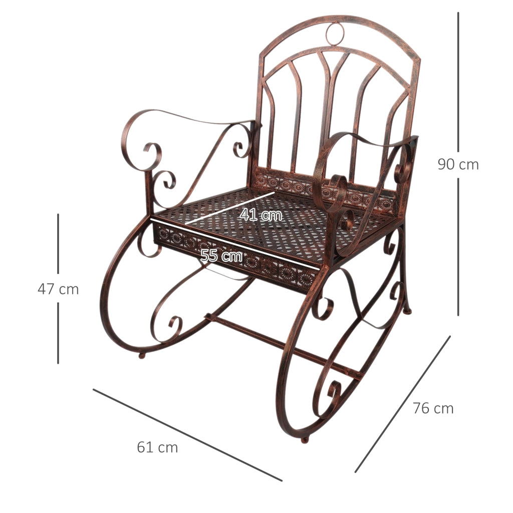 Poltrona dondolo da giardino in rattan ¨C zephmum ¨C marrone e nero 61x79x90