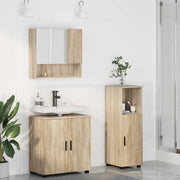 Set di mobili per il bagno con porta 3 pcs Rovere Sonoma 3392945