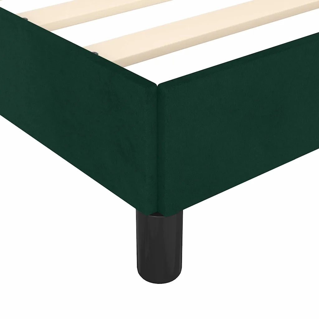 Giroletto senza Materasso-Struttura Letto Verde Scuro 160x200 cm in Velluto 919361