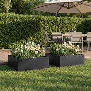 Vaso da giardino 2 pz Nero 40 x 40 x 20 cm 8004981