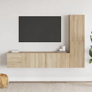 Set di Mobili Porta TV 3 pz-Set di 3 Credenza per TV Rovere Sonoma in Legno Multistrato 410356