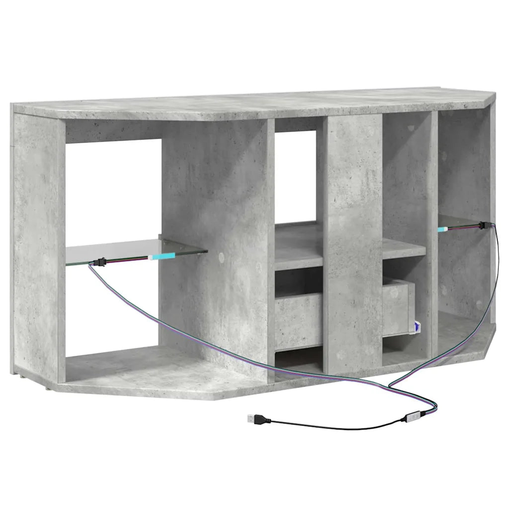Mobile TV LED Angolare Grigio cemento 100 x 40 x 50 cm 889798