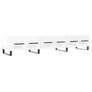 Mobile TV multimediale mensola TV credenza TV sala da pranzo soggiorno camera da letto finitura lucida 150 x 36 x 30 cm legno ingegnerizzato bianco 02_0027049
